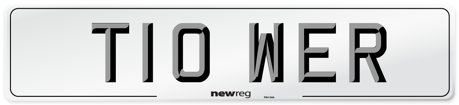 T10 WER Number Plate from New Reg